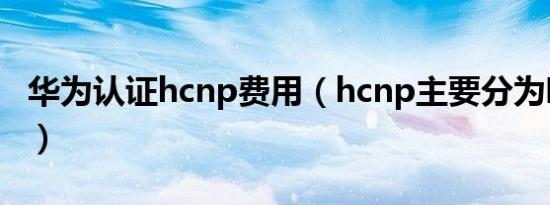 华为认证hcnp费用（hcnp主要分为哪三部分）