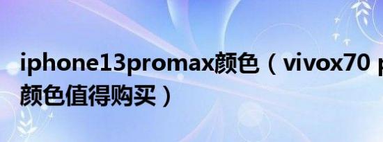 iphone13promax颜色（vivox70 pro 哪个颜色值得购买）