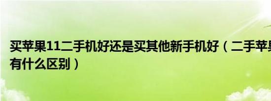 买苹果11二手机好还是买其他新手机好（二手苹果11和新机有什么区别）