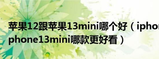 苹果12跟苹果13mini哪个好（iphone 12和iphone13mini哪款更好看）