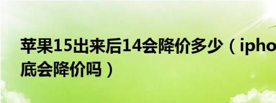 苹果15出来后14会降价多少（iphone13年底会降价吗）