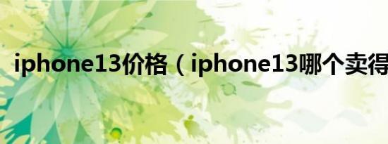 iphone13价格（iphone13哪个卖得最多）