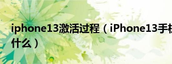 iphone13激活过程（iPhone13手机激活指什么）