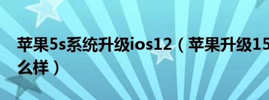 苹果5s系统升级ios12（苹果升级15.02后怎么样）