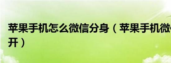 苹果手机怎么微信分身（苹果手机微信怎么双开）