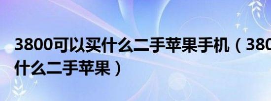 3800可以买什么二手苹果手机（3800可以买什么二手苹果）