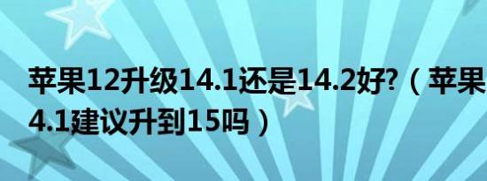 苹果12升级14.1还是14.2好?（苹果12系统14.1建议升到15吗）