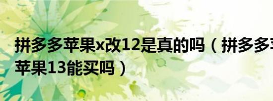 拼多多苹果x改12是真的吗（拼多多苹果xr改苹果13能买吗）