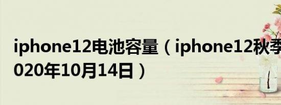 iphone12电池容量（iphone12秋季发售会2020年10月14日）