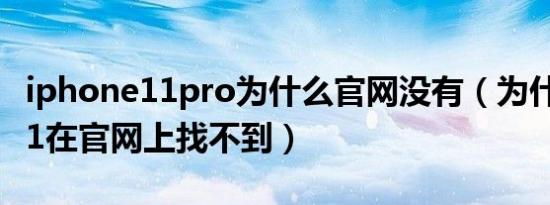 iphone11pro为什么官网没有（为什么苹果11在官网上找不到）