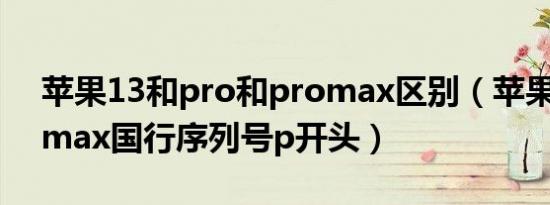 苹果13和pro和promax区别（苹果13pro max国行序列号p开头）