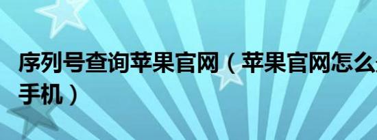 序列号查询苹果官网（苹果官网怎么最快拿到手机）