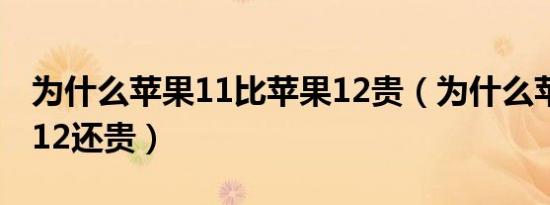 为什么苹果11比苹果12贵（为什么苹果11比12还贵）