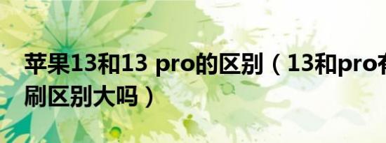 苹果13和13 pro的区别（13和pro有没有高刷区别大吗）