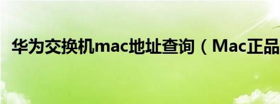 华为交换机mac地址查询（Mac正品查询）