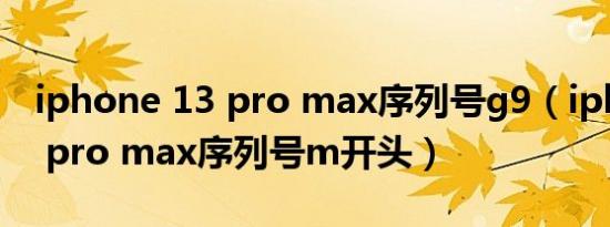 iphone 13 pro max序列号g9（iphone 13 pro max序列号m开头）