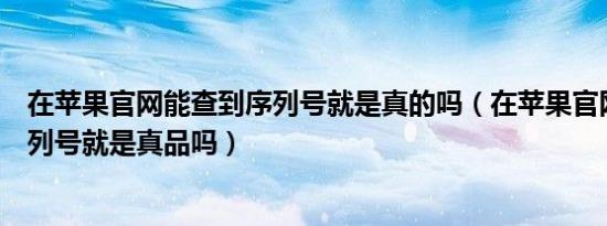 在苹果官网能查到序列号就是真的吗（在苹果官网能查到序列号就是真品吗）