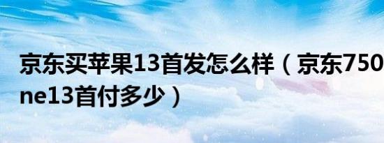 京东买苹果13首发怎么样（京东7500元iphone13首付多少）