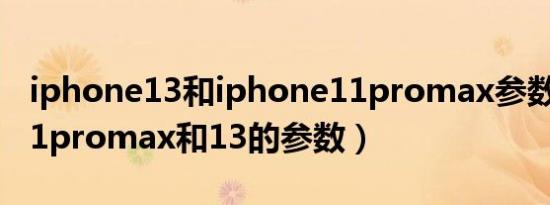 iphone13和iphone11promax参数对比（11promax和13的参数）