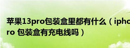 苹果13pro包装盒里都有什么（iphone 13 pro 包装盒有充电线吗）