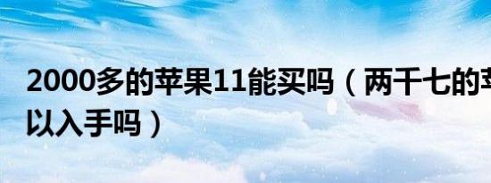 2000多的苹果11能买吗（两千七的苹果11可以入手吗）