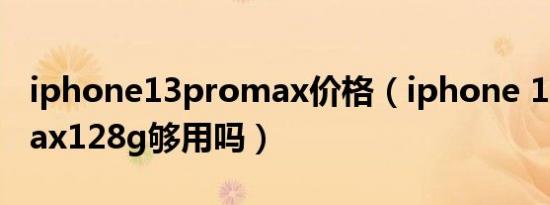 iphone13promax价格（iphone 13 pro max128g够用吗）