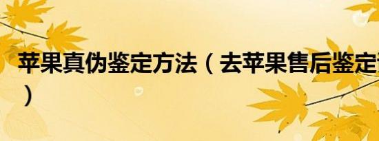 苹果真伪鉴定方法（去苹果售后鉴定该怎么弄）