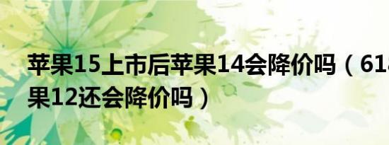 苹果15上市后苹果14会降价吗（618以后苹果12还会降价吗）