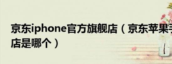 京东iphone官方旗舰店（京东苹果手机官方店是哪个）