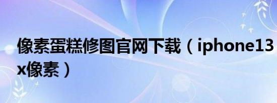 像素蛋糕修图官网下载（iphone13 pro max像素）