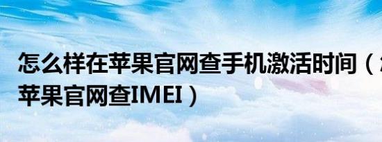 怎么样在苹果官网查手机激活时间（怎么样在苹果官网查IMEI）