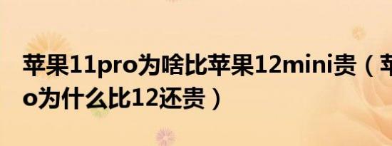 苹果11pro为啥比苹果12mini贵（苹果11pro为什么比12还贵）