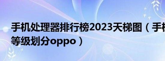 手机处理器排行榜2023天梯图（手机处理器等级划分oppo）