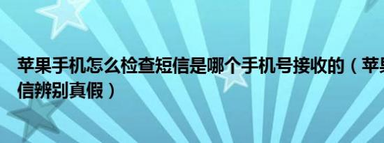 苹果手机怎么检查短信是哪个手机号接收的（苹果手机用短信辨别真假）