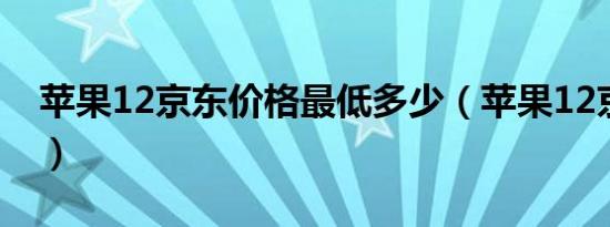 苹果12京东价格最低多少（苹果12京东价格）