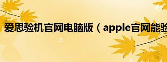 爱思验机官网电脑版（apple官网能验机吗）