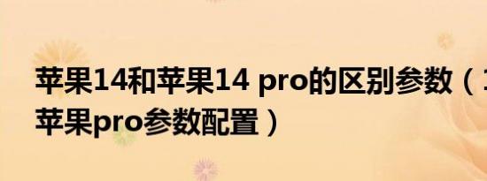 苹果14和苹果14 pro的区别参数（12年6月苹果pro参数配置）