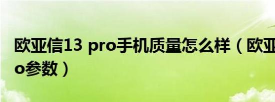 欧亚信13 pro手机质量怎么样（欧亚信13 pro参数）