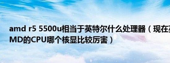 amd r5 5500u相当于英特尔什么处理器（现在英特尔和AMD的CPU哪个核显比较厉害）