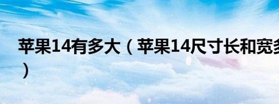 苹果14有多大（苹果14尺寸长和宽多少厘米）