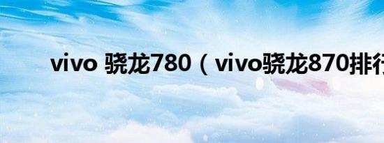 vivo 骁龙780（vivo骁龙870排行）