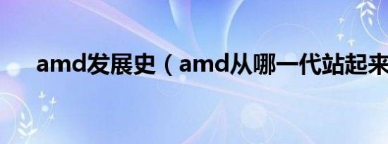 amd发展史（amd从哪一代站起来的）