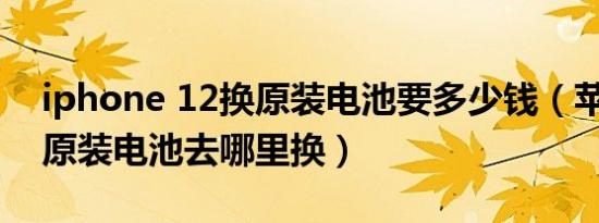 iphone 12换原装电池要多少钱（苹果12换原装电池去哪里换）