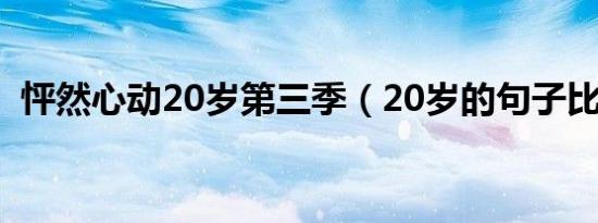 怦然心动20岁第三季（20岁的句子比喻句）