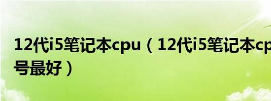 12代i5笔记本cpu（12代i5笔记本cpu哪个型号最好）