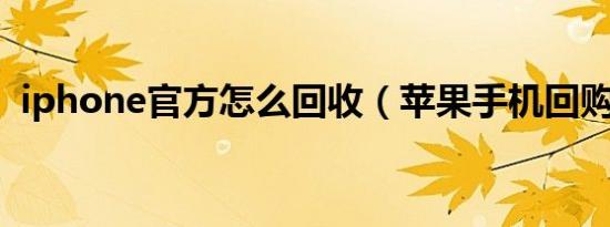 iphone官方怎么回收（苹果手机回购流程）