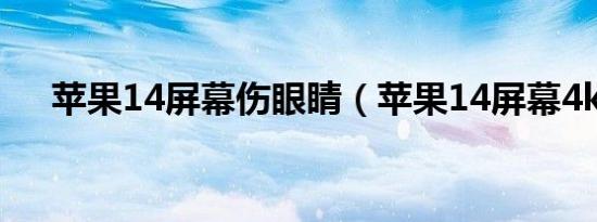 苹果14屏幕伤眼睛（苹果14屏幕4k吗）