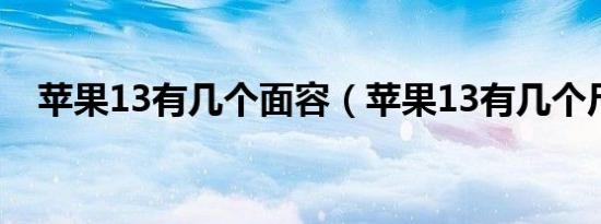 苹果13有几个面容（苹果13有几个尺寸）