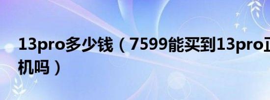 13pro多少钱（7599能买到13pro正品国行机吗）