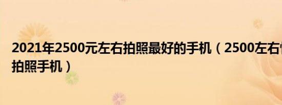 2021年2500元左右拍照最好的手机（2500左右性价比高的拍照手机）